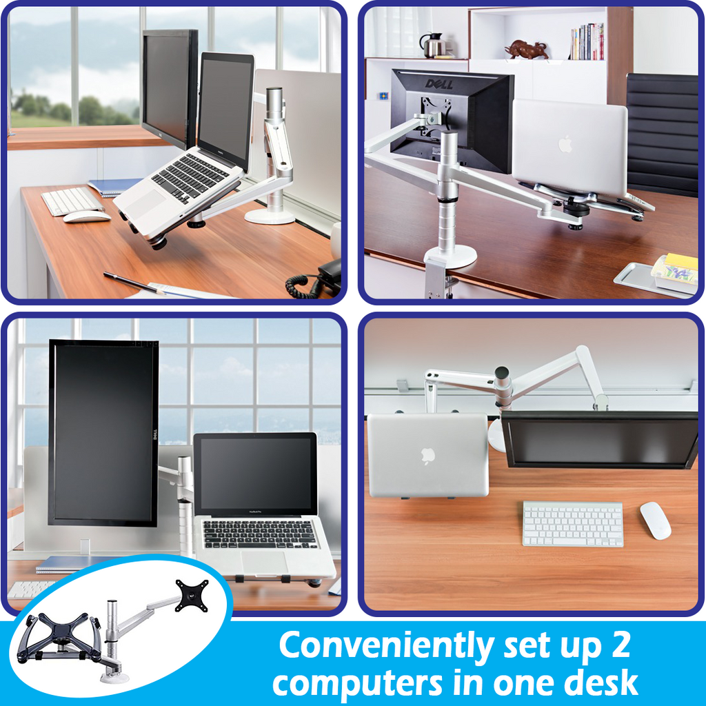 NTR Dual Monitor and Laptop Desk Mount