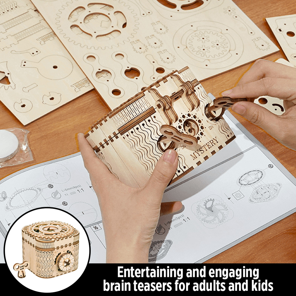 HJY DIY Wooden Puzzle Lock Box