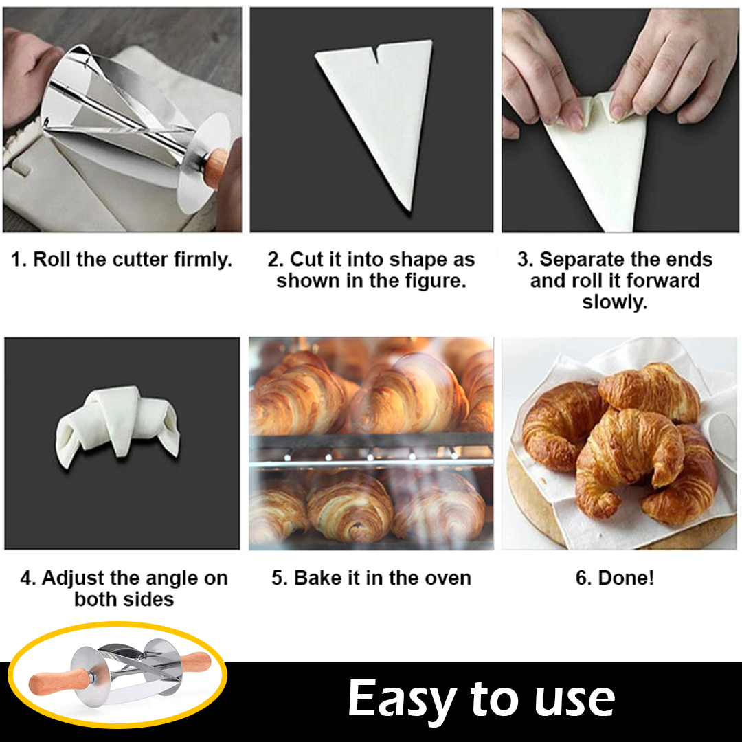 Bakers™️ Stainless Steel Rolling Croissant Cutter