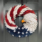 Handmade American Eagle Round Wood Curl Wreath