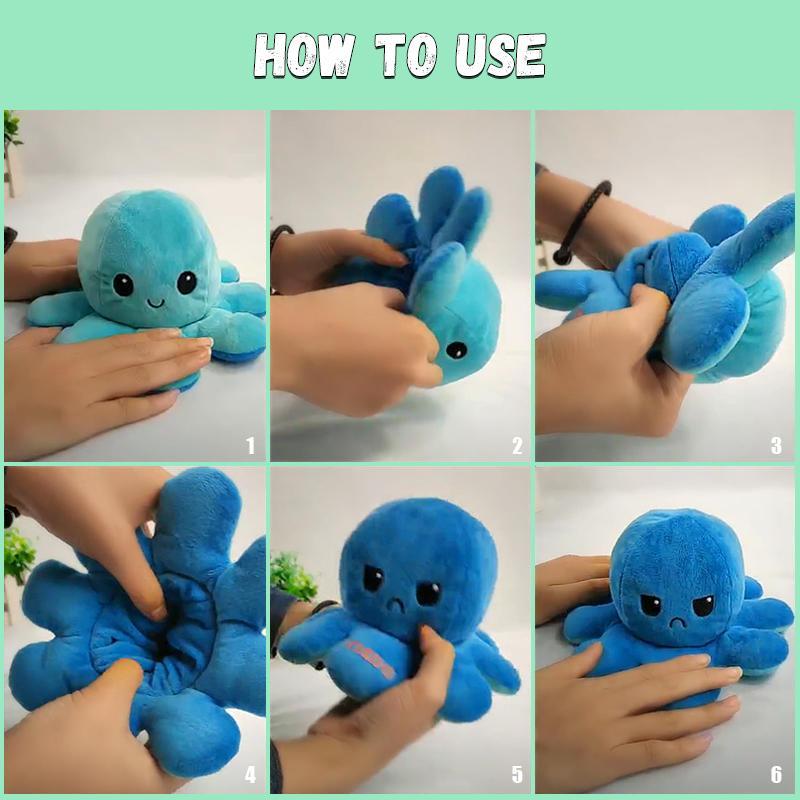 Kiddies Reversible Flip Octopus Stuffed Plushie
