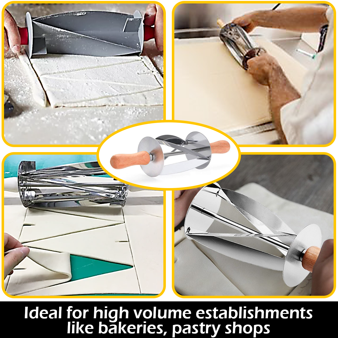 Bakers™️ Stainless Steel Rolling Croissant Cutter