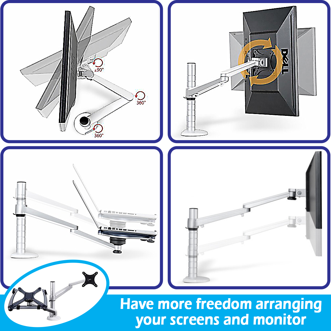 NTR Dual Monitor and Laptop Desk Mount