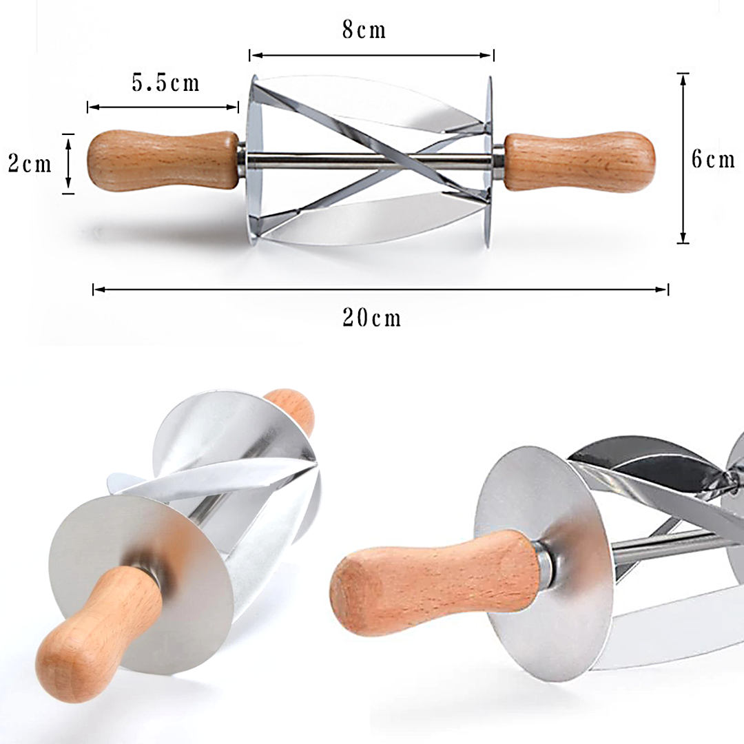 Bakers™️ Stainless Steel Rolling Croissant Cutter