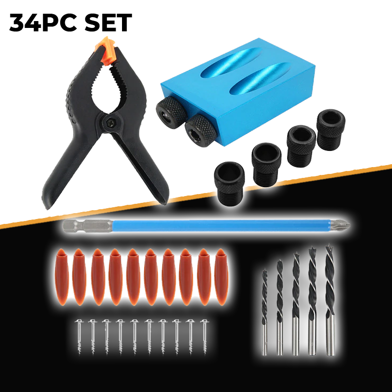 Angle Drill Pocket Hole Jig Kit