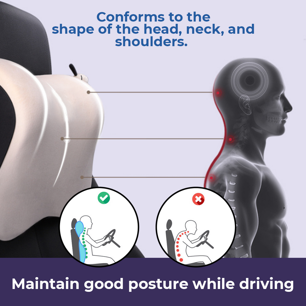 Car Seat Headrest and Neck Cushion