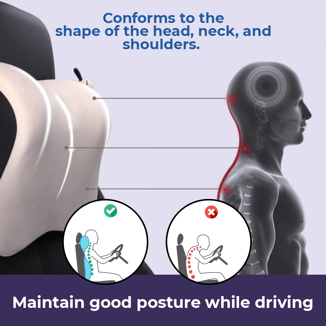 Car Seat Headrest and Neck Cushion