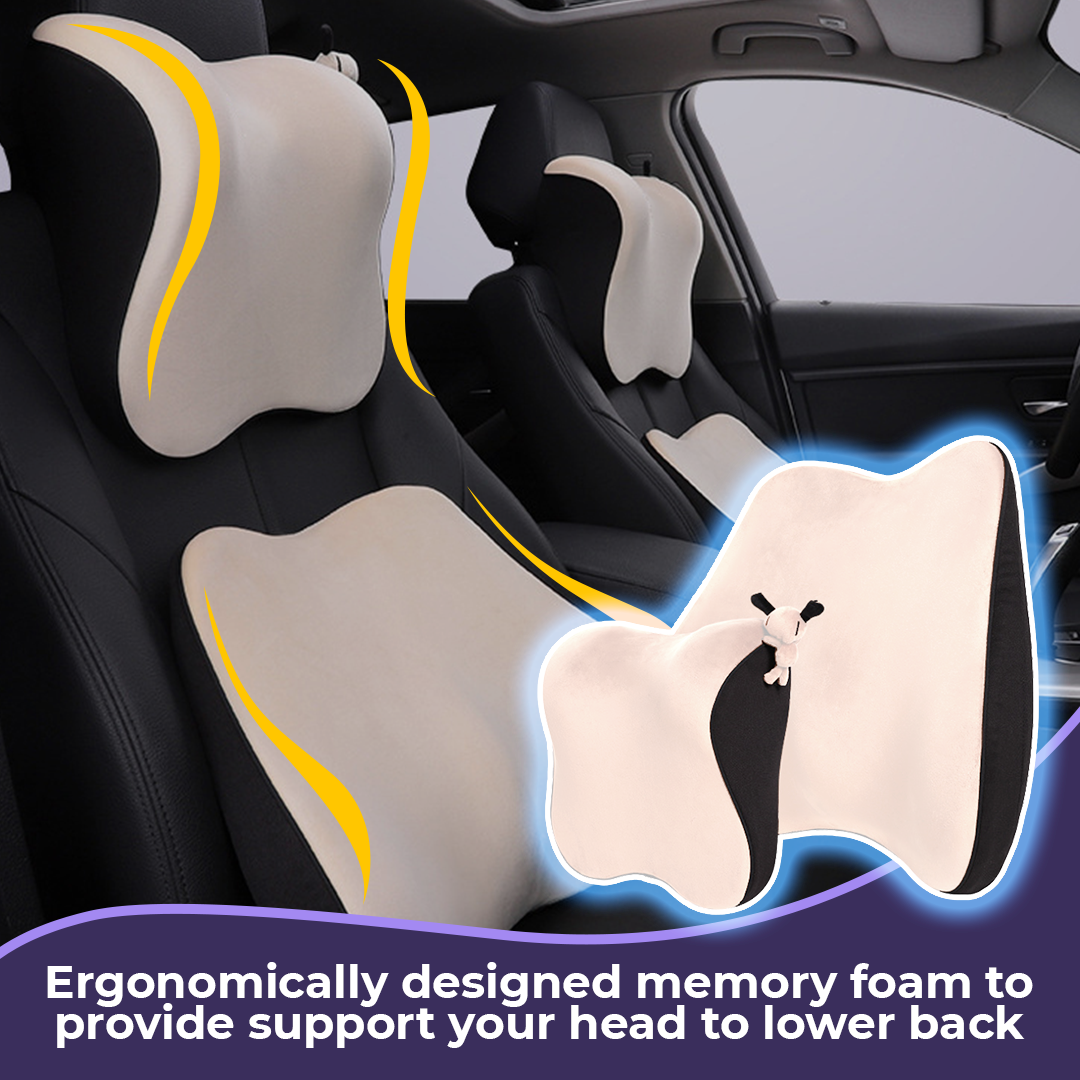 Car Seat Headrest and Neck Cushion