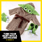 Cutesy Hand-Knit Baby Yoda Costume Set (0-6 Months)