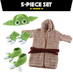Cutesy Hand-Knit Baby Yoda Costume Set (0-6 Months)