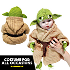 Cutesy Hand-Knit Baby Yoda Costume Set (0-6 Months)
