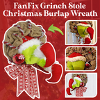 FanFix Grinch Stole Christmas Burlap Wreath