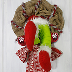 FanFix Grinch Stole Christmas Burlap Wreath