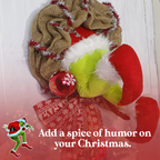 FanFix Grinch Stole Christmas Burlap Wreath