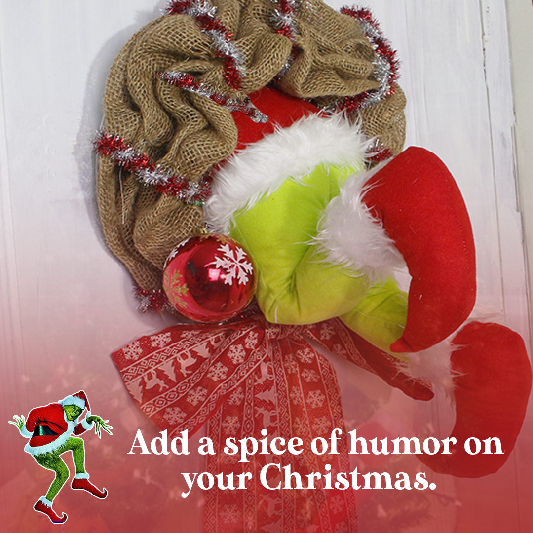 FanFix Grinch Stole Christmas Burlap Wreath