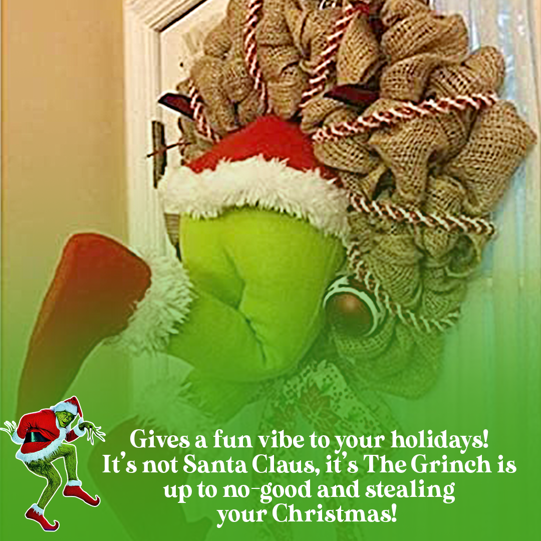 FanFix Grinch Stole Christmas Burlap Wreath