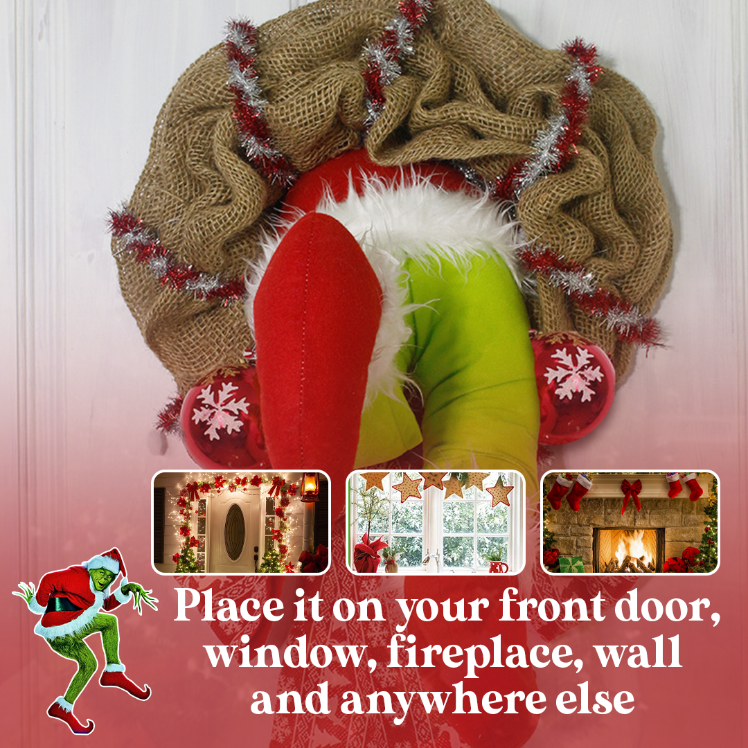 FanFix Grinch Stole Christmas Burlap Wreath