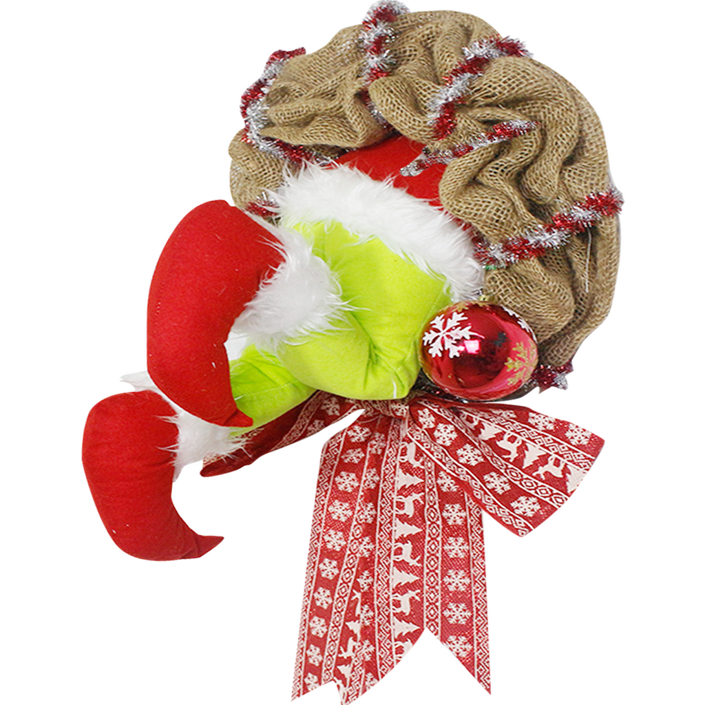 FanFix Grinch Stole Christmas Burlap Wreath
