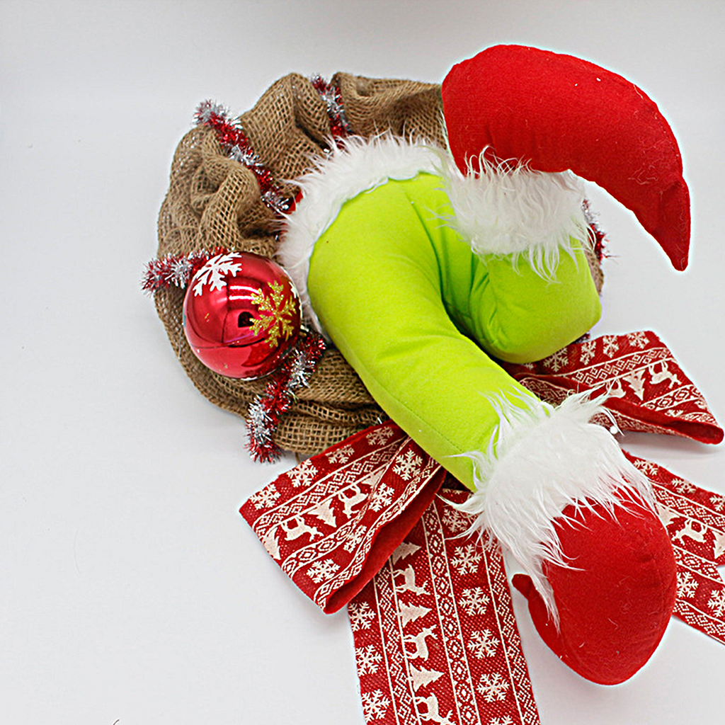 FanFix Grinch Stole Christmas Burlap Wreath