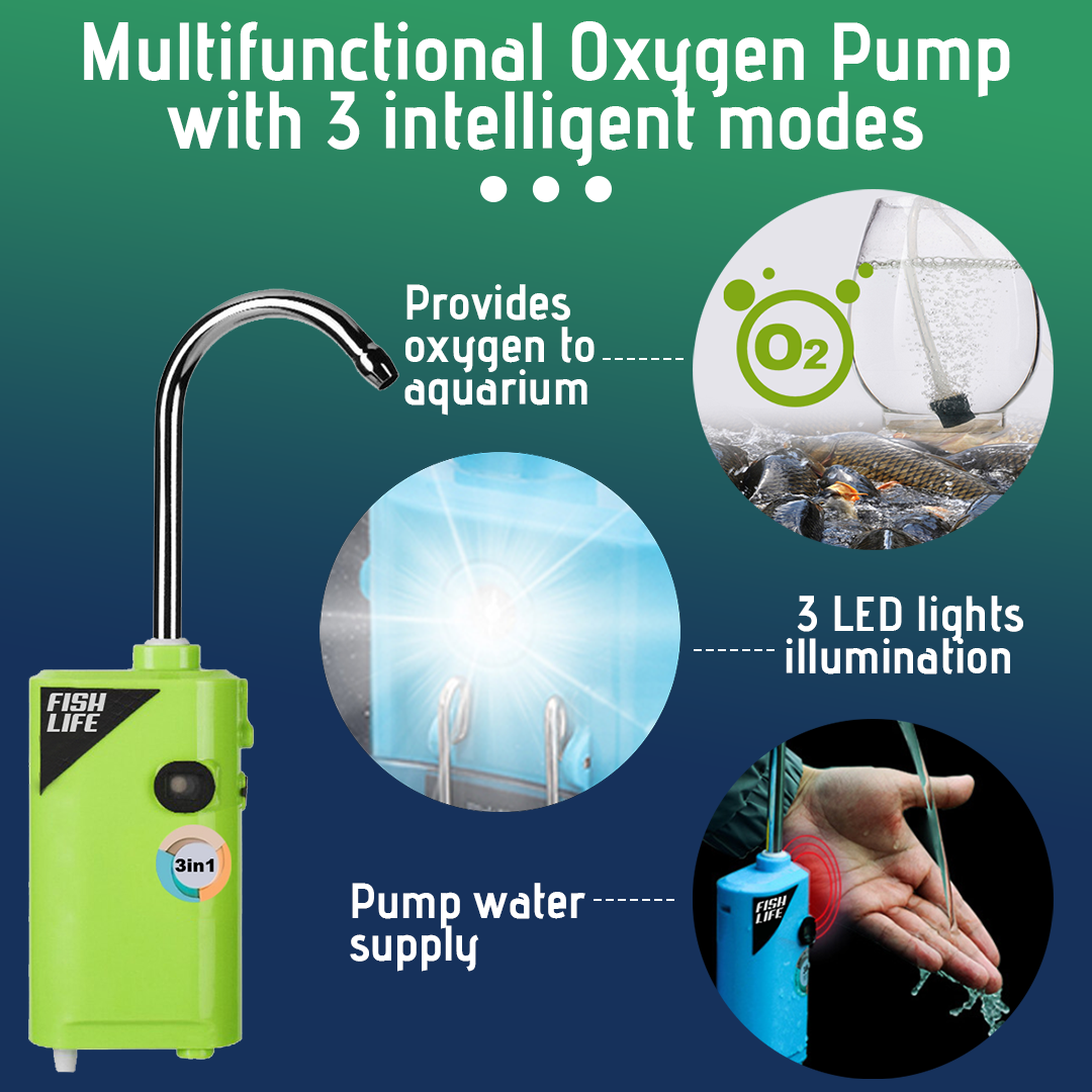 FishLife Rechargeable Aquarium Oxygen Aerator Pump