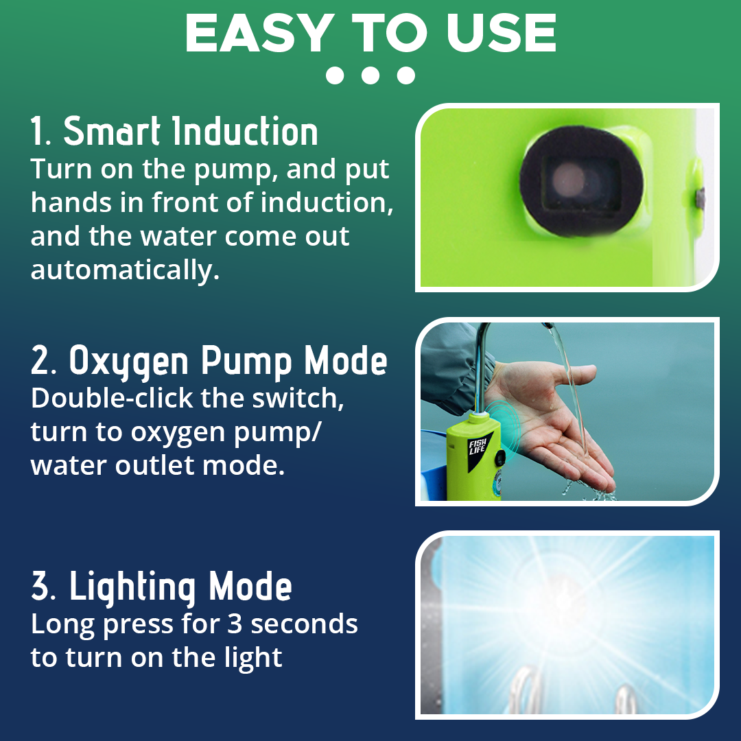 FishLife Rechargeable Aquarium Oxygen Aerator Pump