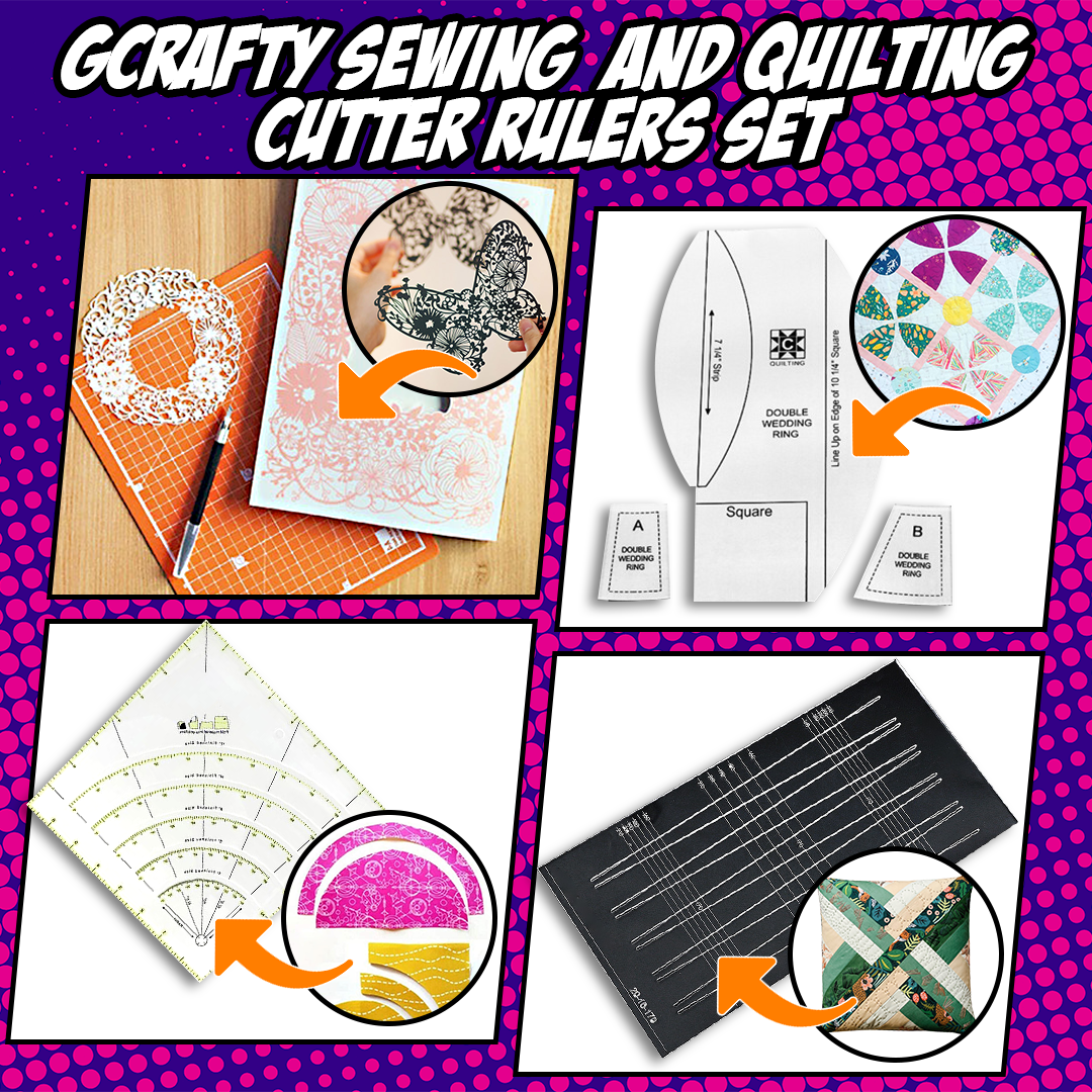 GCrafty Sewing  and Quilting Cutter Rulers Set