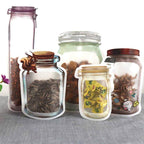 Reusable Mason Jar Style Zipper Sealed Storage Bags