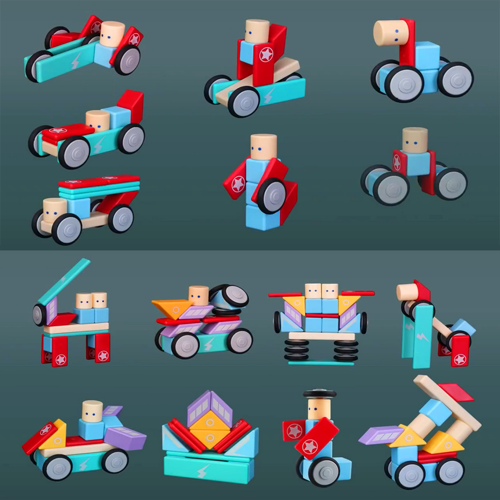 HiBloc Magnetic Wooden Block Set