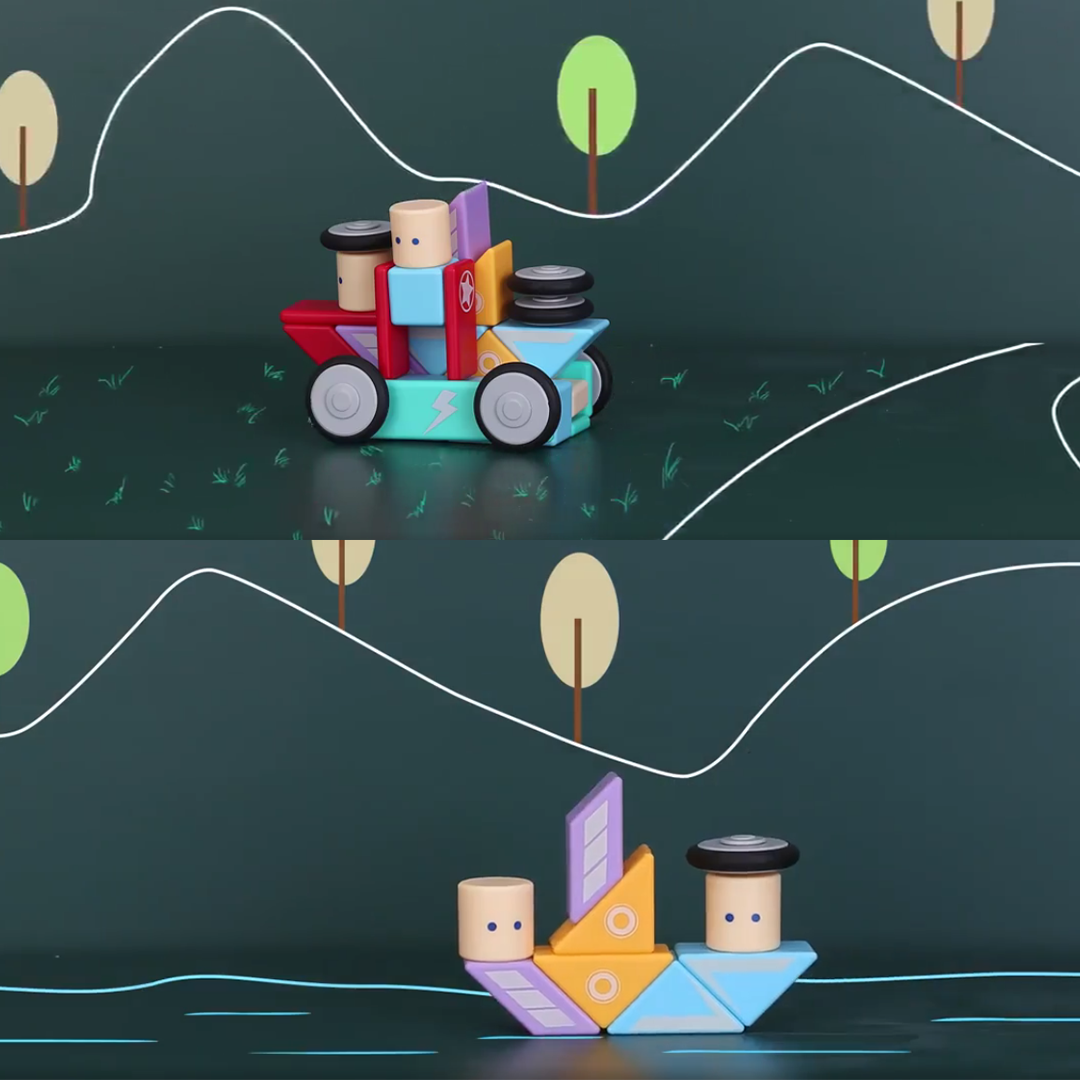 HiBloc Magnetic Wooden Block Set