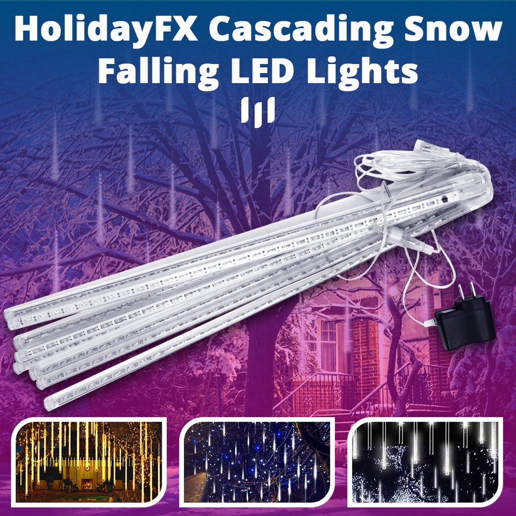 HolidayFX Cascading Snow Falling LED Lights