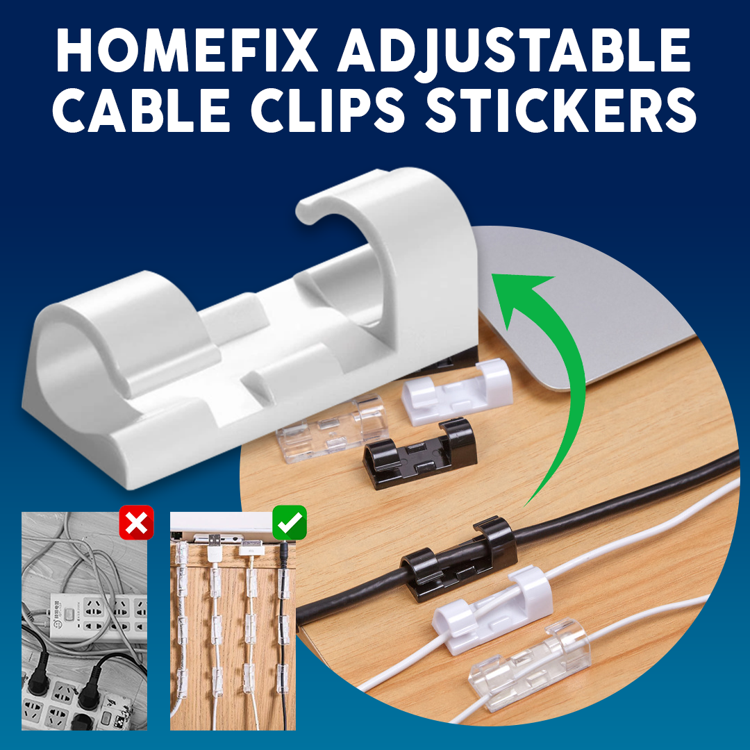HomeFix Adjustable Cable Clips Stickers