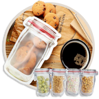 Reusable Mason Jar Style Zipper Sealed Storage Bags