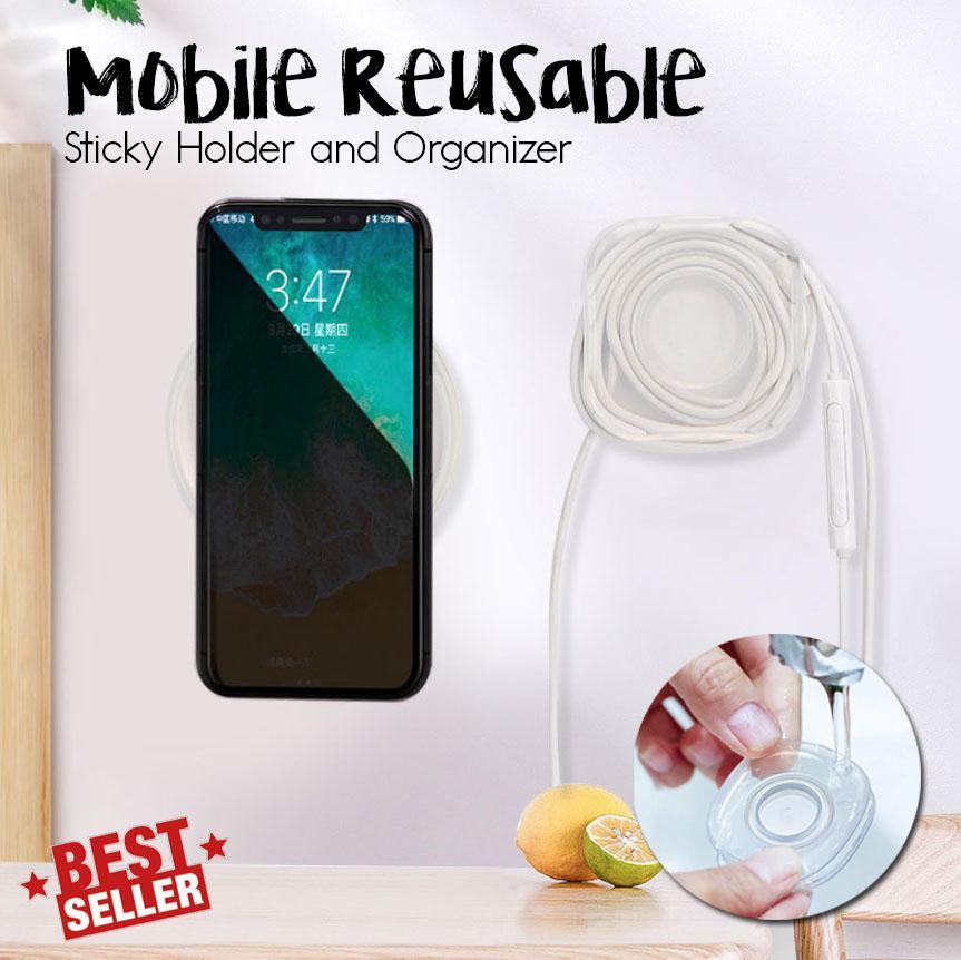 Mobile Reusable Sticky Holder and Organizer
