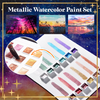 GlitterArt 12 Colors Metallic Watercolor Paint Set