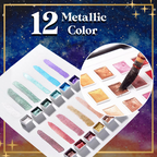 GlitterArt 12 Colors Metallic Watercolor Paint Set