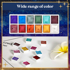 GlitterArt 12 Colors Metallic Watercolor Paint Set
