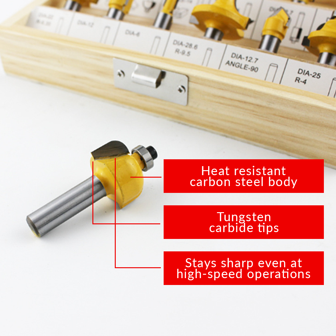 Miter Router Bit 12-Piece Set