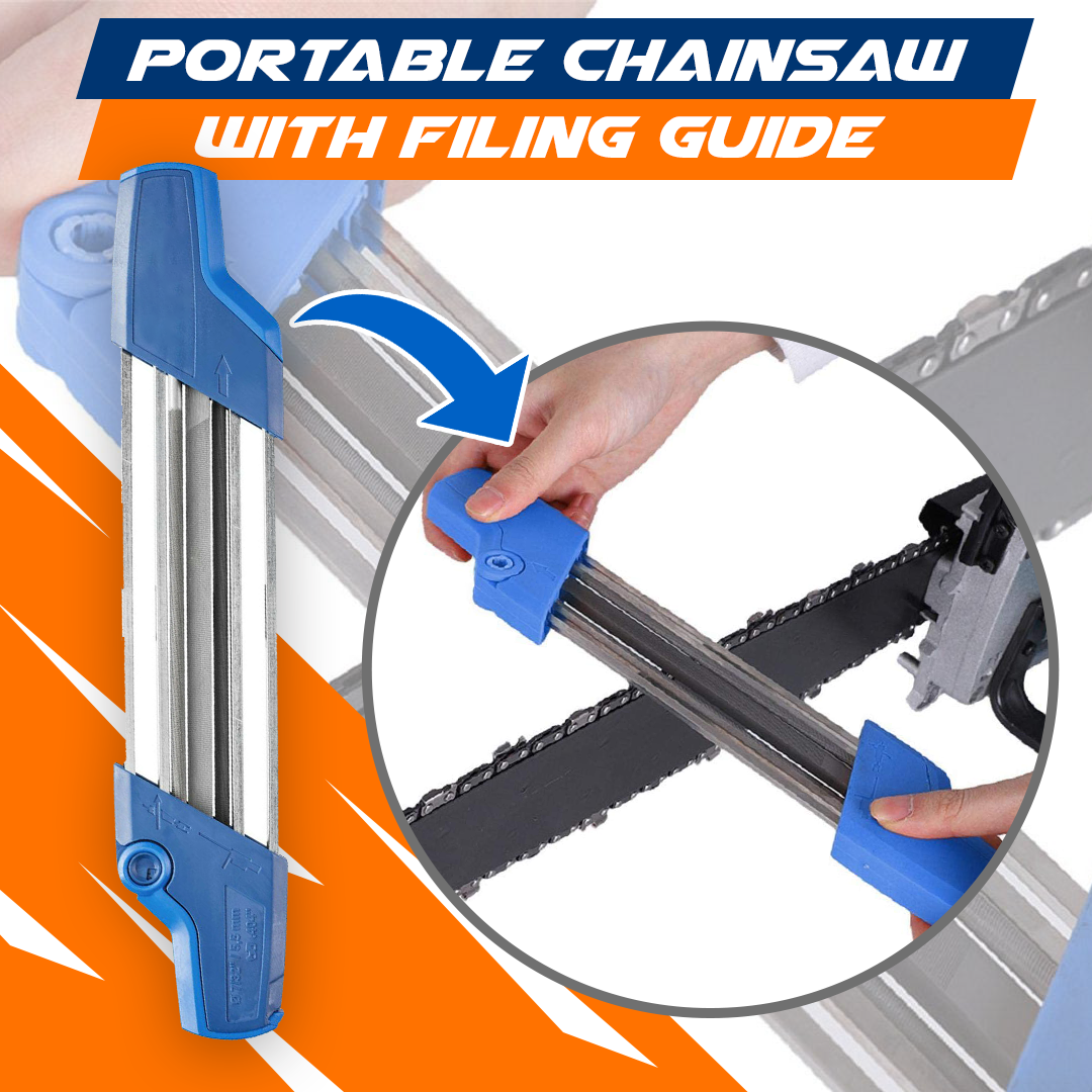 Portable Chainsaw Sharpener with Filing Guide