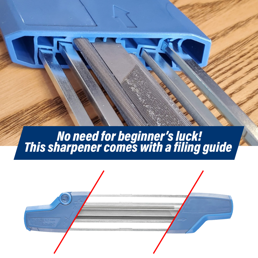 Portable Chainsaw Sharpener with Filing Guide