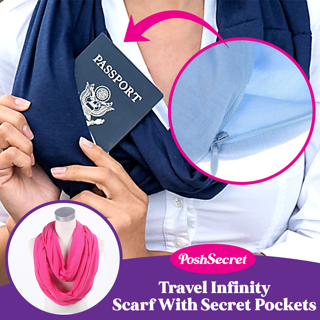 PoshSecret Travel Infinity Scarf With Secret Pockets