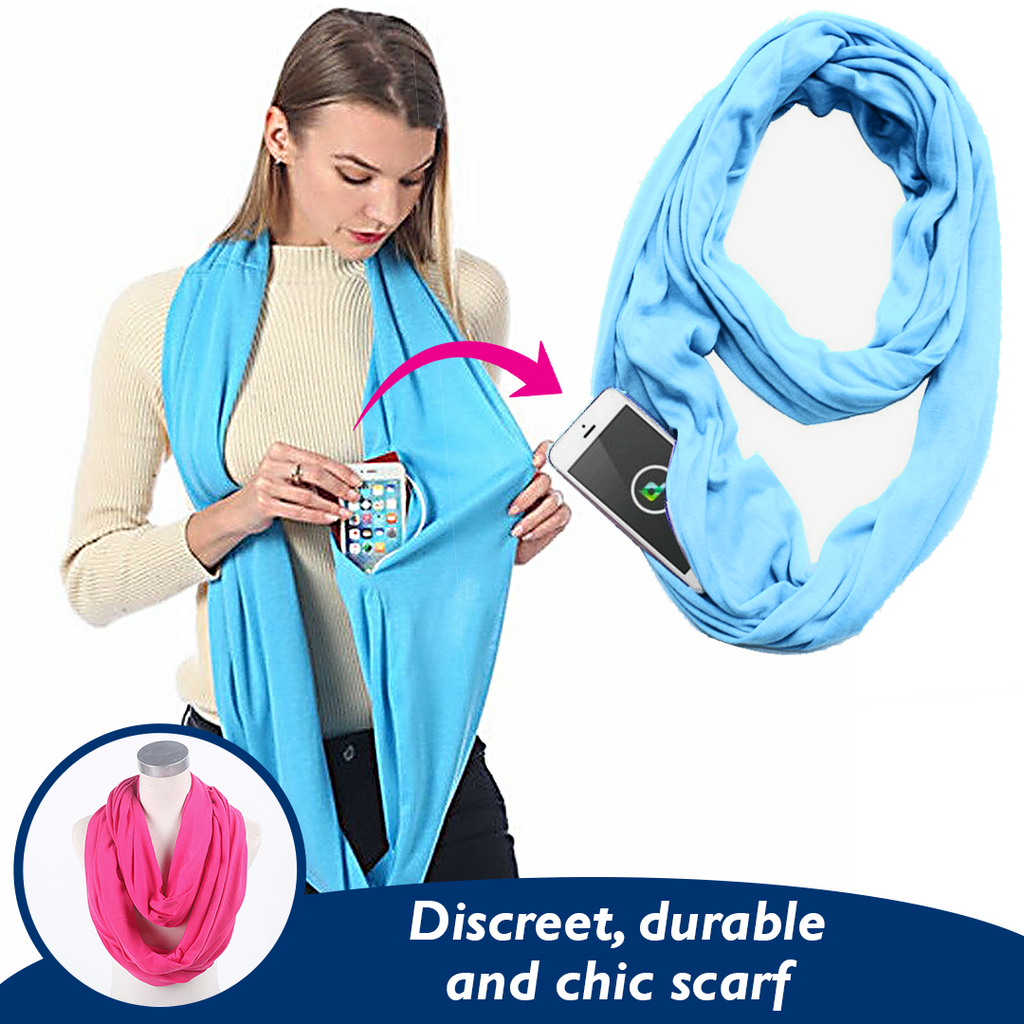 PoshSecret Travel Infinity Scarf With Secret Pockets