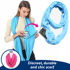 PoshSecret Travel Infinity Scarf With Secret Pockets