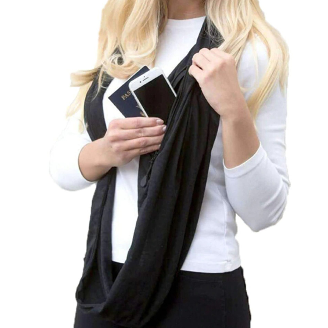 PoshSecret Travel Infinity Scarf With Secret Pockets
