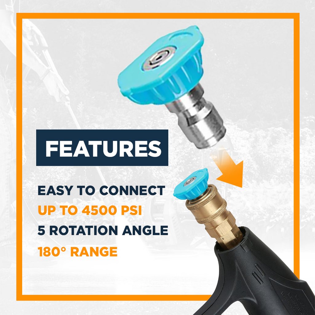 Pressure Wash Nozzle Kit with Swivel Coupler