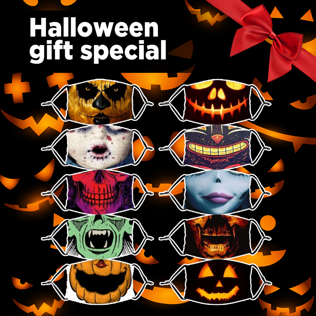 Reusable Halloween Face Mask with Activated Carbon Filter