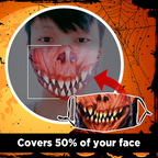 Reusable Halloween Face Mask with Activated Carbon Filter