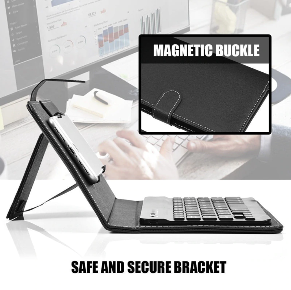 SmartBook™ Wireless Bluetooth Keyboard With Leather Folio Stand