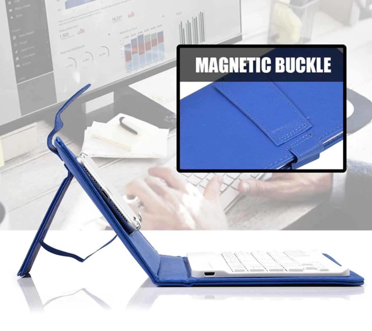 SmartBook™ Wireless Bluetooth Keyboard With Leather Folio Stand