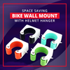 Space Saving Bike Wall Mount with Helmet Hanger