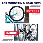 Space Saving Bike Wall Mount with Helmet Hanger